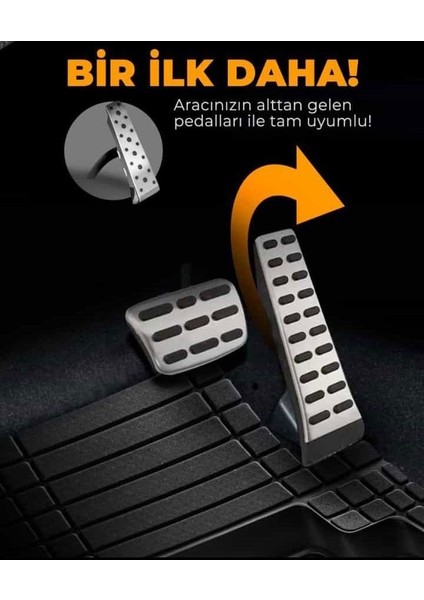 Tofaş Şahin Havuzlu Universal Paspas Krom Siyah Renk