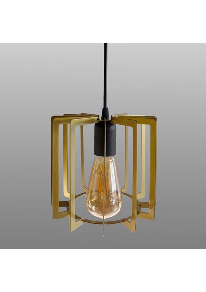 Hegza Lighting Angolo - Gold Tekli Sarkıt Retro Modern Avize, Salon, Mutfak, Antre, Hol Avize, Ledli, LED