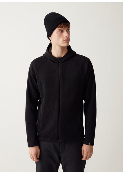 Triko Efektli Tam Boy Fermuarlı Kayak Sweatshirt fırsatları