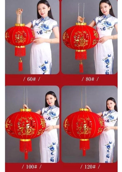 Çin Feneri Festival Parti Dekorasyon Düğün Feneri Kırmızı Kadife Yuvarlak 100 cm fırsatları