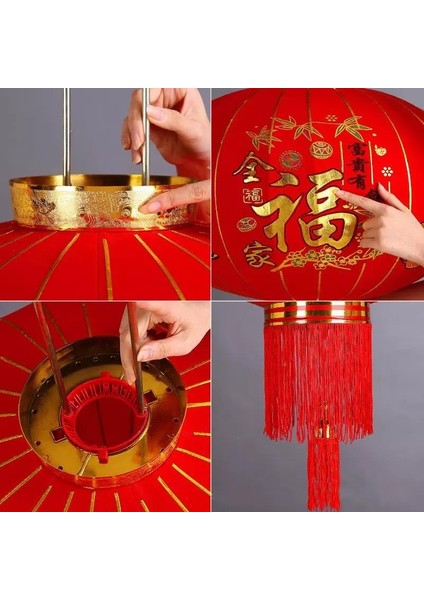 Çin Feneri Festival Parti Dekorasyon Düğün Feneri Kırmızı Kadife Yuvarlak 100 cm indirimleri