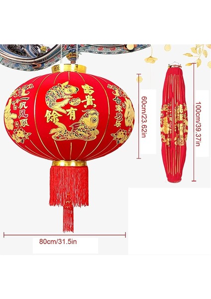 Çin Feneri Festival Parti Dekorasyon Düğün Feneri Kırmızı Kadife Yuvarlak 80 cm fiyatları