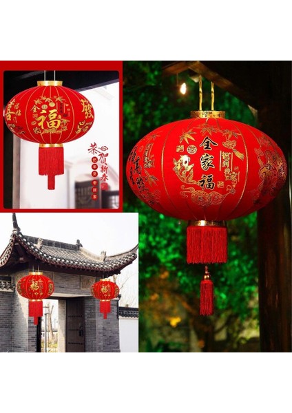 Çin Feneri Festival Parti Dekorasyon Düğün Feneri Kırmızı Kadife Yuvarlak 80 cm modelleri