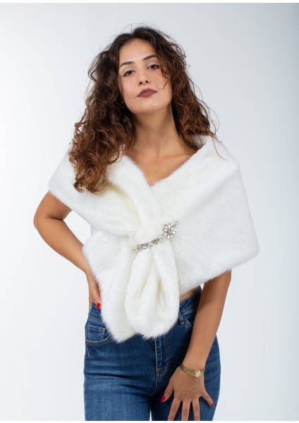 Içten Geçmeli Gelin Abiye Tilki Kürk Bolero