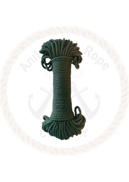 Premium Rope - % 100 Pamuk - 3 Büküm - 4mm - <330GR  -  Koyu Yeşil