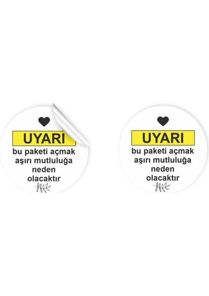 Anka Design Kuşe Sticker 4 x 4 cm 36 Adet Uyarı