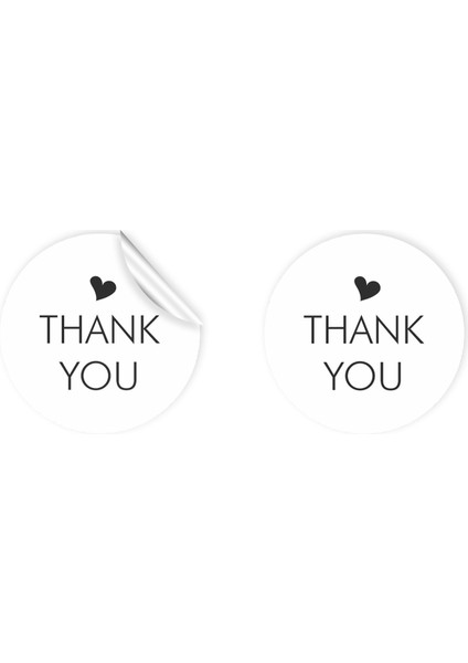 Anka Design Kuşe Sticker 4 x 4 cm 36 Adet Thank You