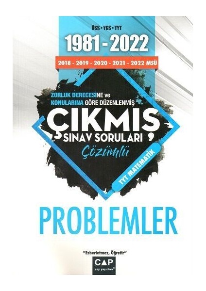 Çap Yayınları Problemler Çıkmış Sınav Soruları