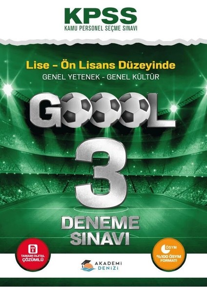 Akademi Denizi KPSS Genel Yetenek Genel Kültür Lise Önlisans Goool 3 Deneme