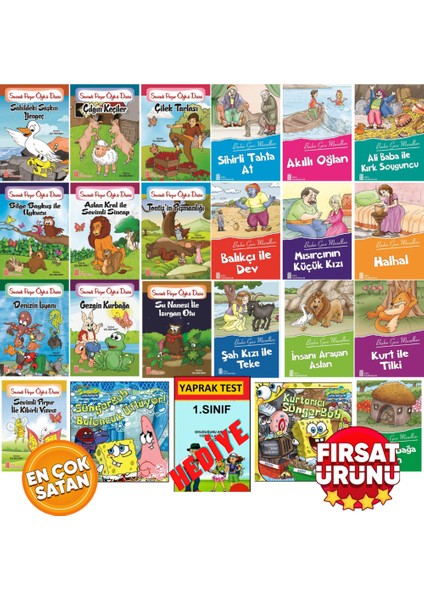 1. Sınıflar Için Birbirinden Güzel Rengarenk 22'li Hikaye Seti Kitap (-Evony-Tonguç) (Ciltli)