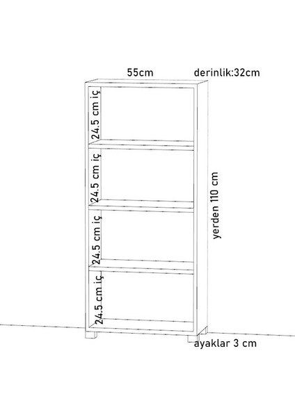 Yaman Dekorasyon Defne Çok Amaçlı Kiler Dolabı