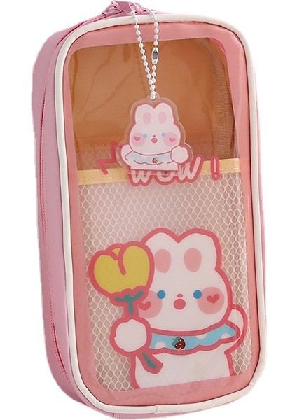 Şeffaf Büyük Kapasiteli Öğrenci Kalem Çantası Sevimli Koreli ve Japon Kız Kalem Kutusu (Yurt Dışından) fiyatları