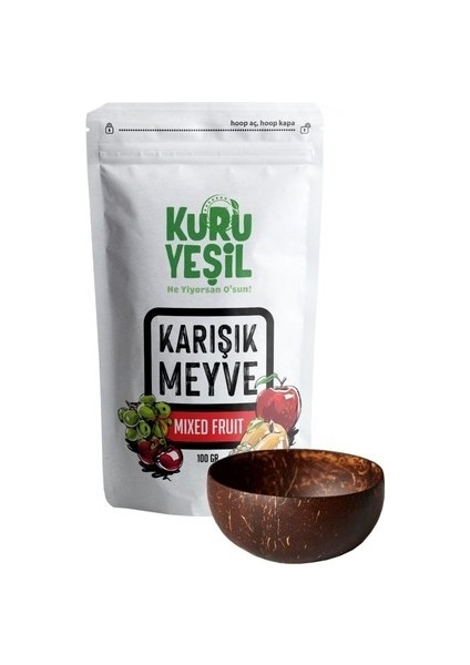 Karışık Meyve Kurusu - Dried Fruit Mix - Sağlıklı Atıştırma - 100 Gr - Bundle - Hindistan Cevizi Kasesi