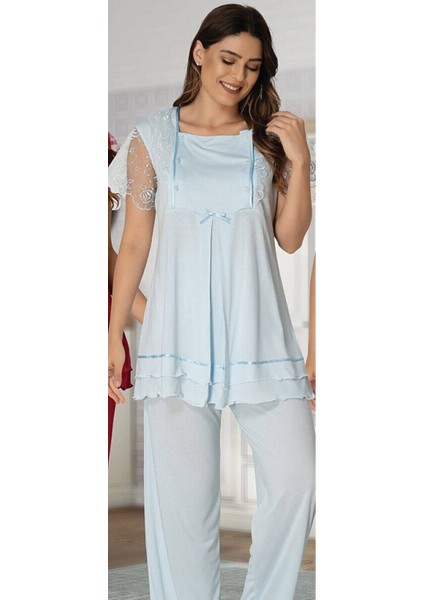 Mavi Pijama Takımı Lohusa Effortt 2051MAVI