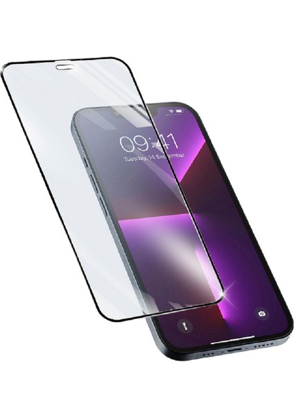 Cellularlıne IPHONE 12 Pro Max Çerçeveli Tam Ekran Temperli Cam Ekran Koruyucu