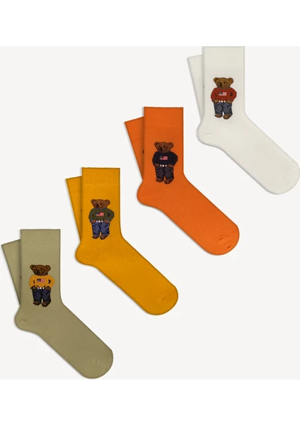 Mono Socks 4 Lü Teddy Bear Çorap