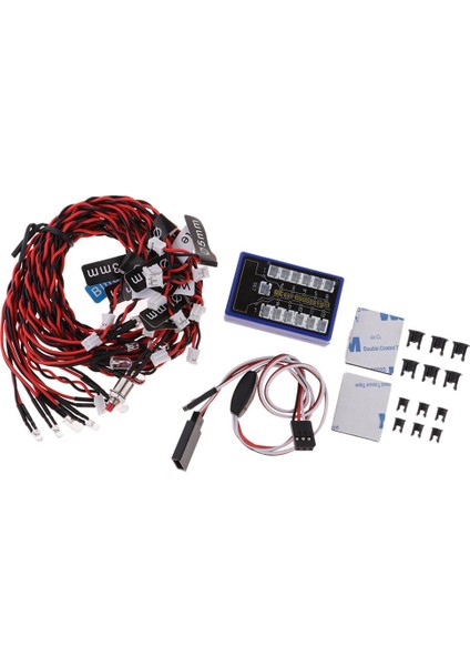 12 LED Flash Flaş Işıkları Lamba Kitleri 1/10 SCX10 CC01 Hsp Rc Car