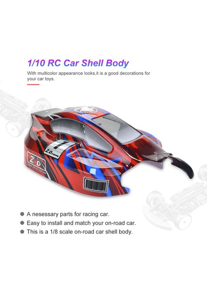 Rc 1/8 Ölçekli Buggy Vücut Kabuğu Kapak Siyah Kesim Kırmızı modelleri