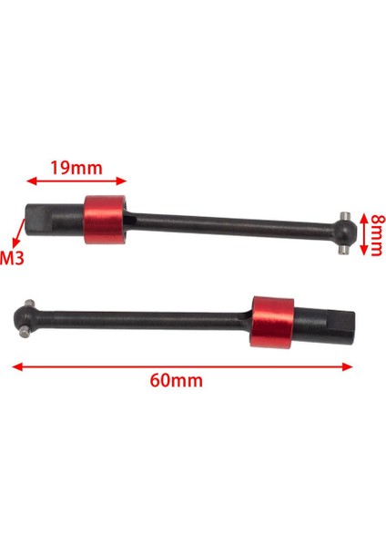 Rc Araç Metal Yükseltme Parçaları/18 Drivesh Mili Kiti Için Kırmızı Anodize Aksesuarlar fırsatları