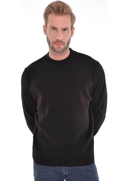 Erkek Yarım Balıkçı Çelik Örgü Triko Kazak 4241B Siyah fiyatları