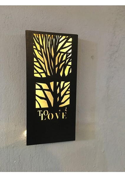 Ağaç Motifi Desenli Pilli Peri LED Ahşap Duvar Dekoru 36X18CM (Piller Dahil) fiyatları