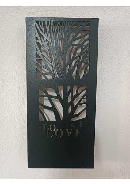 Ağaç Motifi Desenli Pilli Peri LED Ahşap Duvar Dekoru 36X18CM (Piller Dahil) modelleri