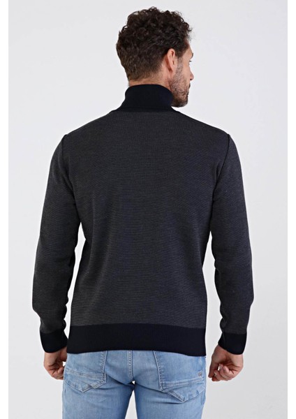 Erkek Tam Balıkçı Yaka Triko Kazak 4604E Lacivert indirimleri