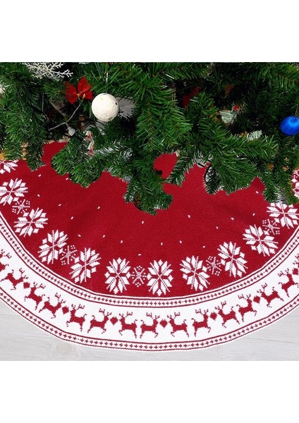 ZHKJ Shop 90CM Örgü Akrilik Noel Ağacı Dip Dekorasyon Etek (Yurt Dışından)