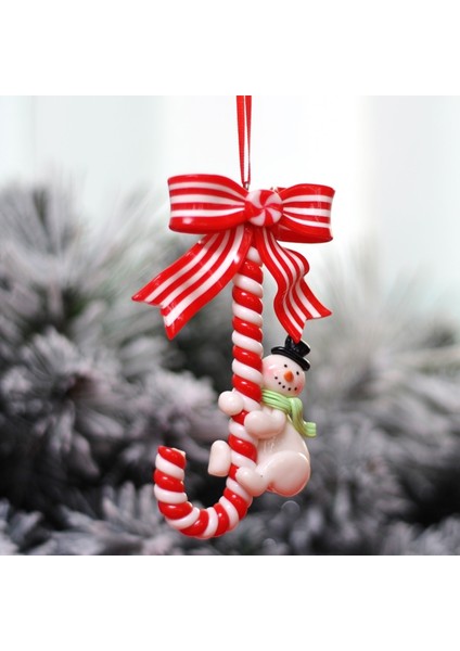 3 Adet Noel Tatil Süslemesi Noel Kamışı Şeker Bar Süsleri (Snowman) (Yurt Dışından)
