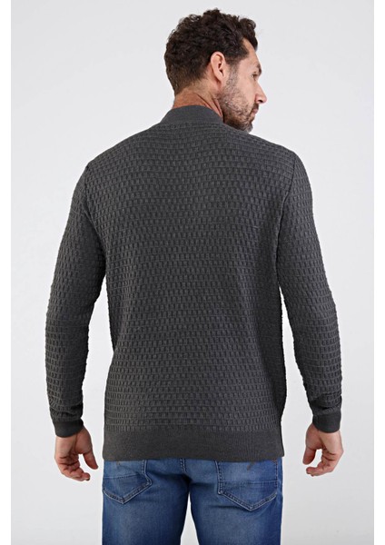 Erkek Yarım Balıkçı Yaka Pamuklu Triko Kazak 4653B Gri indirimleri