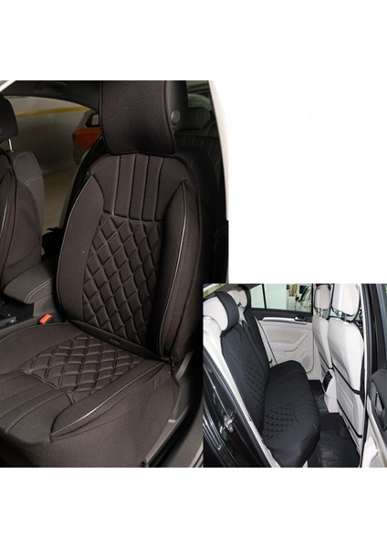 Fusion Uyumlu Oto Koltuk Minderi Ortopedik 5'li Set Elegance Siyah