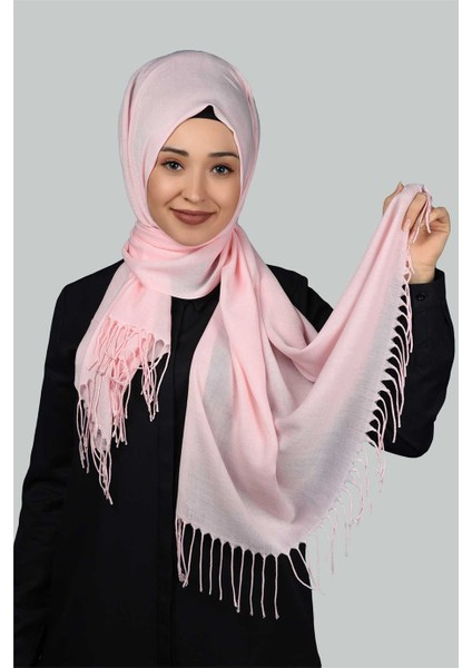 Düz Paşmina Şal - Açık Pembe