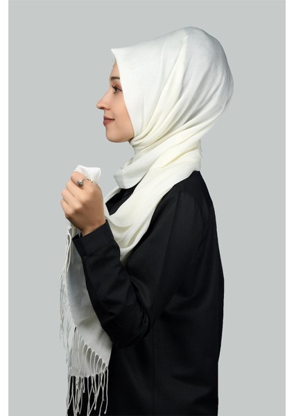 Düz Paşmina Şal - Ekru