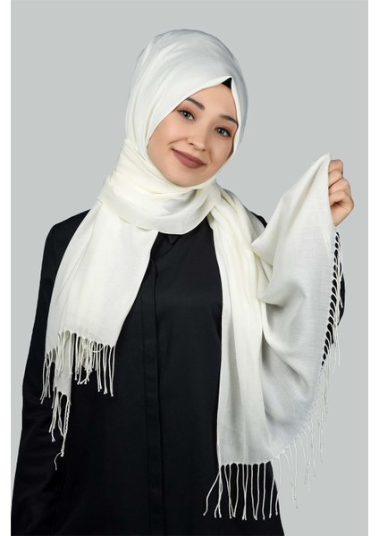 Düz Paşmina Şal - Ekru