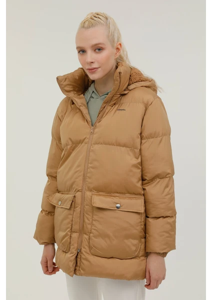 W-Bella Coat 2pr Camel Kadın Uzun Kaban