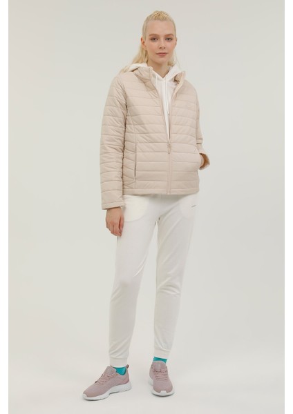 W-SN659 Basıc Padded Coat Ekru Kadın Mont modelleri