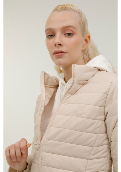 W-SN659 Basıc Padded Coat Ekru Kadın Mont indirimleri