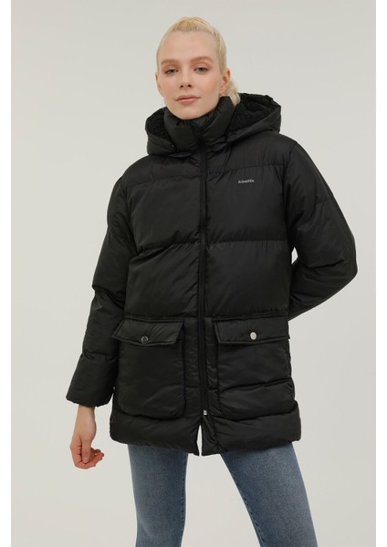 W-Bella Coat 2pr Siyah Kadın Uzun Kaban