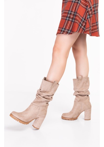 Unal Özer Vizon Süet Kadın Körüklü Çizme UN001-0136 fiyatları