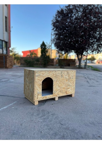 Ahşap Kedi Evi Çok Büyük 60X30X30CM Strafor Zeminli Iç ve Dış Mekan Kedi Kulübesi