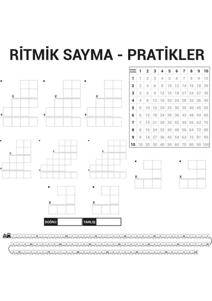 Çarpım Tablosu - Yapışkansız Tutunan, Not Kağıt Tutucu Özellikli Statik Akıllı Kağıt Yazı Tahtası