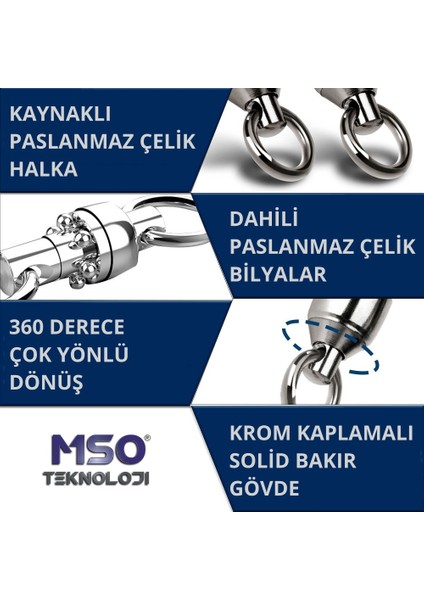 Olta Balıkçılık VIP Kalite Paslanmaz Çelik Fırdöndü