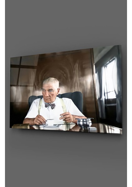 Atatürk Yağlı Boya Cam Tablo
