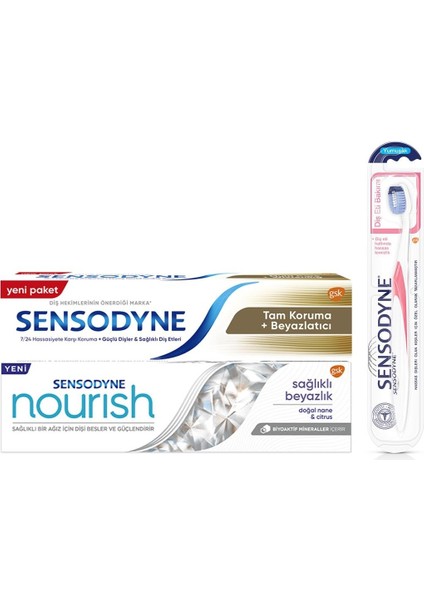 Nourish 75 ml Diş Macunu + Diş Macunu 50 ml + Diş Eti Bakım Diş Fırçası