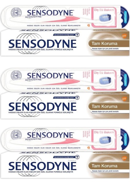 Tam Koruma 75 ml x 3 Adet +Yumuşak Diş Fırçası x 3 Adet