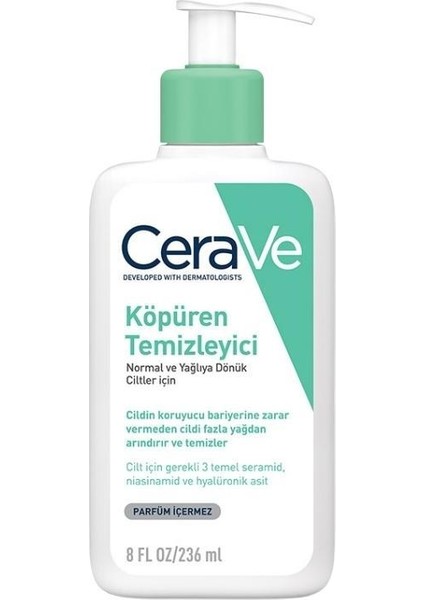 Normal ve Yağlıya Dönük Ciltler Için Köpüren Temizleyici 236ML