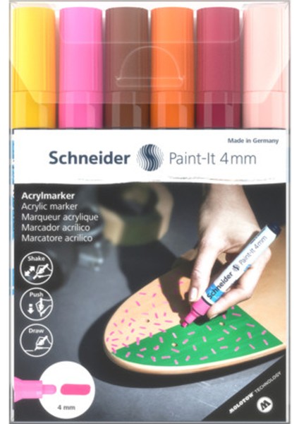 Paint-It 320 Akrilik Marker 4 mm 6 lı Kalem Seti 120297