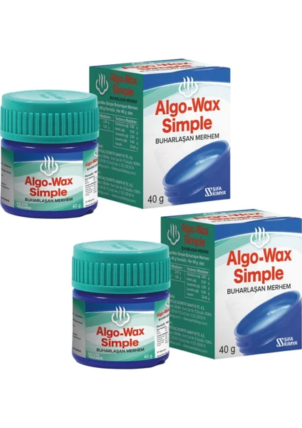 Algo-Wax Simple Buharlaşan Merhem Viks Krem 40 gr x 2 Adet