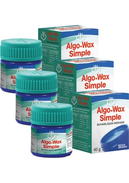 Algo-Wax Simple Buharlaşan Merhem Viks Krem 40 gr x 3 Adet