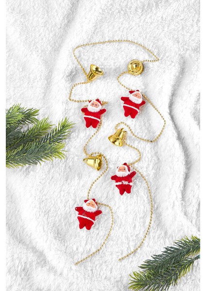 Yılbaşı Çam Ağacı Zincir Süs Noel Babalı 120CM